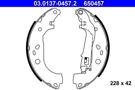 Тормозные колодки, барабанные ATE 03.0137-0457.2