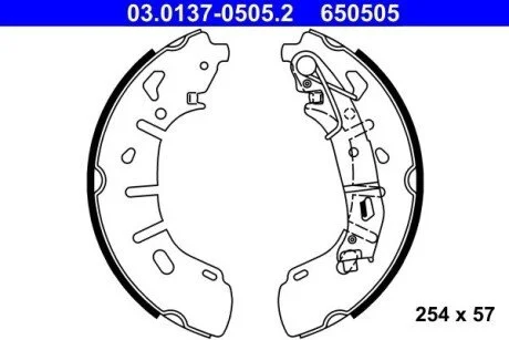 Колодки гальмівні барабанні к-кт 77365346 FIAT / ALFA ROMEO / LANCIA ATE 03013705052