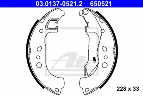 Тормозные колодки, барабанные ATE 03.0137-0521.2