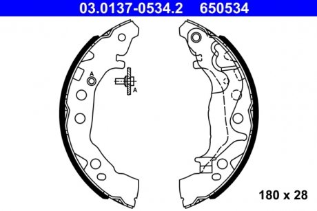 Тормозные колодки, барабанные ATE 03.0137-0534.2 (фото 1)