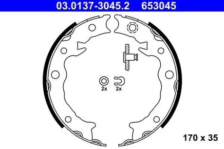 Тормозные колодки, барабанные ATE 03.0137-3045.2