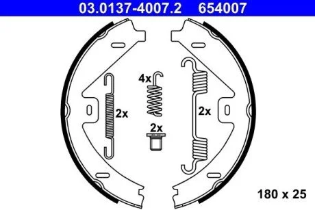Гальмівні колодки ручного гальма ATE 03013740072