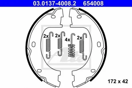 Тормозные колодки, барабанные ATE 03.0137-4008.2