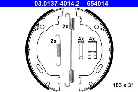 Гальмівні колодки ручного гальма ATE 03013740142