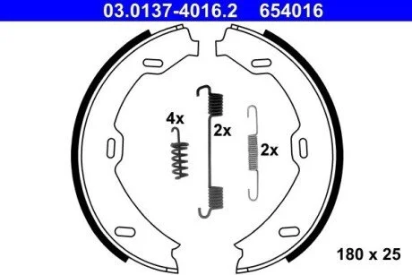 Тормозные колодки, барабанные ATE 03.0137-4016.2