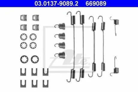 Монтажний к-кт барабанних колодок ATE 03.0137-9089.2 (фото 1)