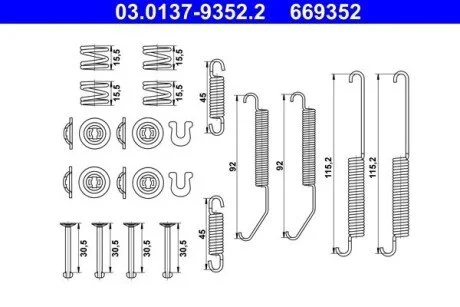 ZESTAW INSTAL SZCZ?K 03.0137-9352.2 CITROEN C-ZERO 14-/ PEUGEOT ION 10- ATE 03013793522
