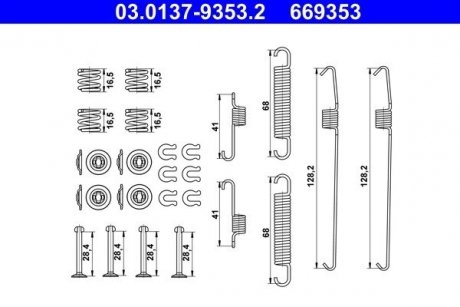 Монтажний комплект колодки ATE 03.0137-9353.2