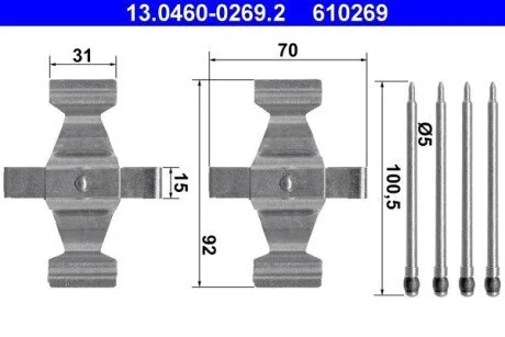 К/т монтажный колодок ATE 13.0460-0269.2