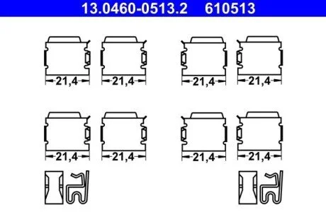 ZESTAW MONT.KLOCKOW HAM.PRZOD ATE 13046005132