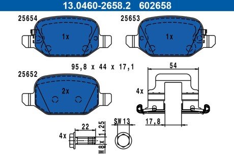 KLOCKI HAM TYL FIAT 500 12- ATE 13046026582