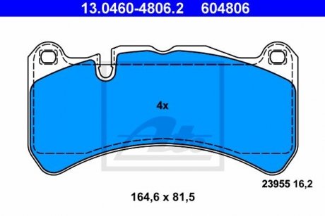 Гальмівні колодки, дискові ATE 13.0460-4806.2