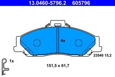 Гальмівні колодки, дискові ATE 13.0460-5796.2