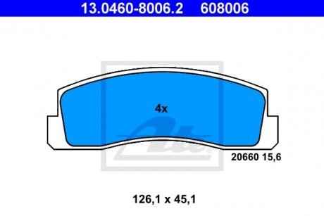 Тормозные колодки, дисковые ATE 13.0460-8006.2