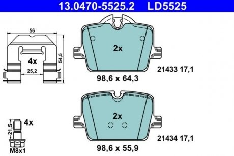 KLOCKI HAM. BMW T. 3/4/Z4/I4 2,0-3,0 18- CERAMIC ATE 13047055252 (фото 1)