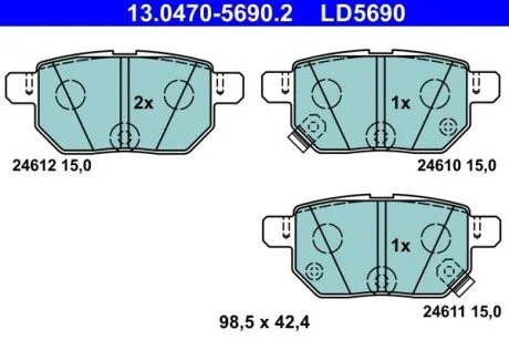KLOCKI HAM./TYЈ/ TOYOTA AURIS 07- /CERMA ICZNE/ ATE 13047056902