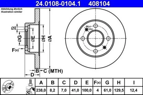 Гальмівний диск ATE 24010801041
