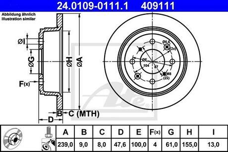 Тормозной диск ATE 24.0109-0111.1 (фото 1)