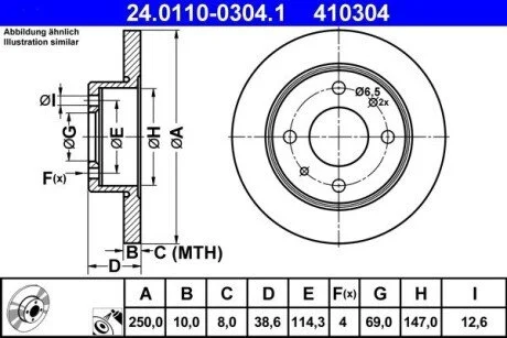 Гальмівний диск ATE 24.0110-0304.1