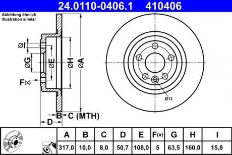 Тормозной диск ATE 24.0110-0406.1 (фото 1)