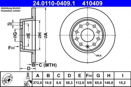 Тормозной диск ATE 24.0110-0409.1