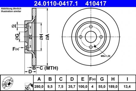 Гальмівний диск ATE 24.0110-0417.1 (фото 1)