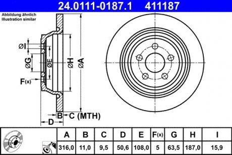 Тормозной диск ATE 24.0111-0187.1