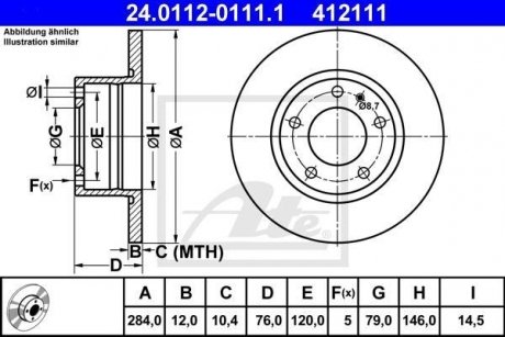 Гальмівний диск ATE 24.0112-0111.1