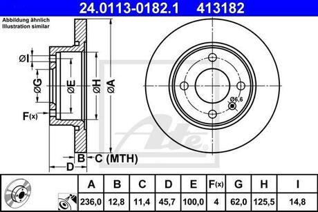 Тормозной диск ATE 24.0113-0182.1 (фото 1)