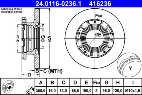 Гальмівний диск ATE 24.0116-0236.1 (фото 1)