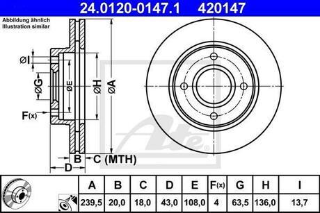 Тормозной диск ATE 24.0120-0147.1 (фото 1)