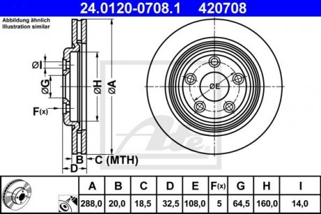 Тормозной диск ATE 24.0120-0708.1 (фото 1)
