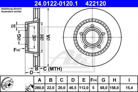 Тормозной диск ATE 24.0122-0120.1 (фото 1)