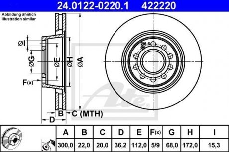 Гальмівний диск ATE 24.0122-0220.1 (фото 1)