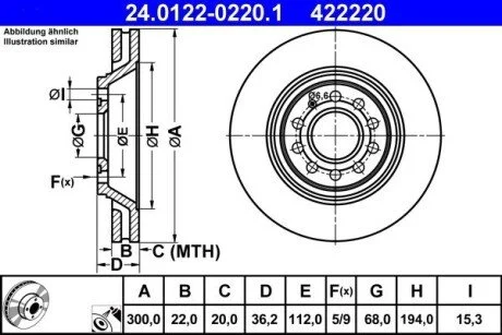 Гальмівний диск ATE 24.0122-0220.1