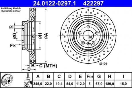 Гальмівний диск ATE 24.0122-0297.1