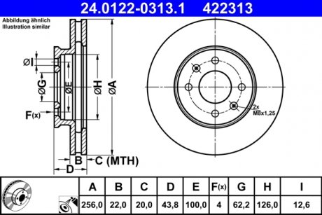 Тормозной диск ATE 24.0122-0313.1