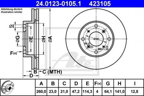 Тормозной диск ATE 24.0123-0105.1 (фото 1)
