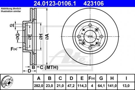 Тормозной диск ATE 24.0123-0106.1 (фото 1)