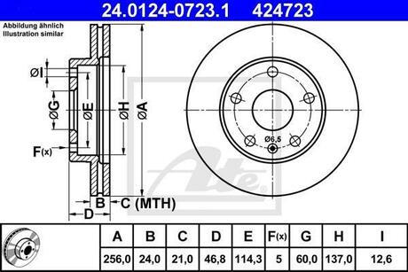 Тормозной диск ATE 24.0124-0723.1 (фото 1)