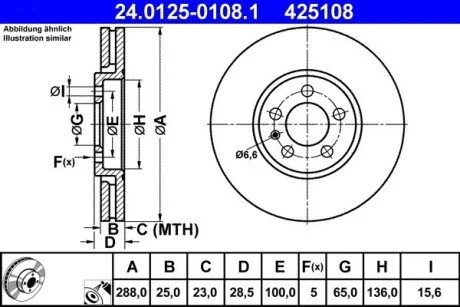 Гальмівний диск ATE 24012501081