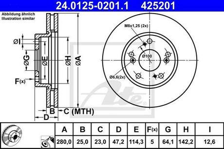Тормозной диск ATE 24.0125-0201.1