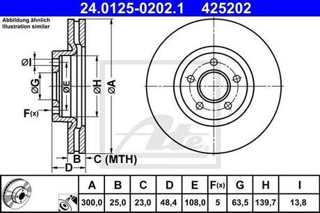 Тормозной диск ATE 24.0125-0202.1