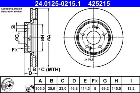 Гальмівний диск ATE 24.0125-0215.1