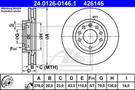 Гальмівний диск ATE 24.0126-0146.1