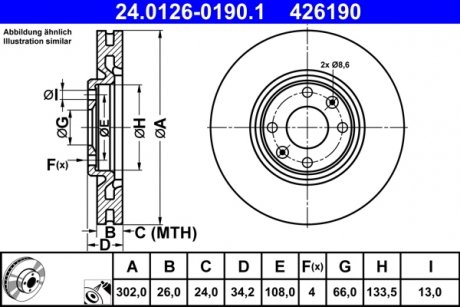 Гальмівний диск ATE 24.0126-0190.1