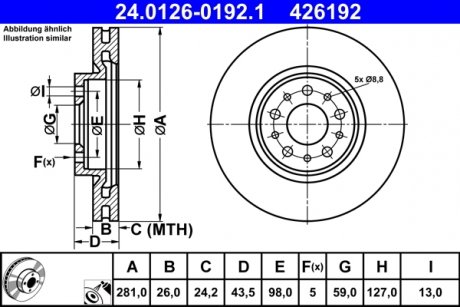 Тормозной диск ATE 24.0126-0192.1 (фото 1)