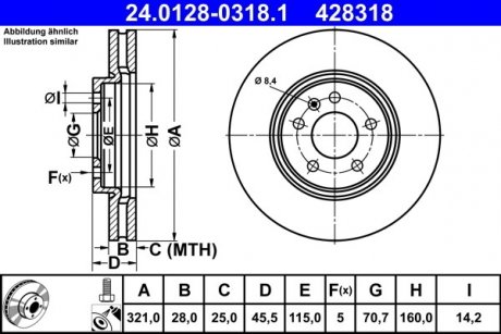 Тормозной диск ATE 24.0128-0318.1