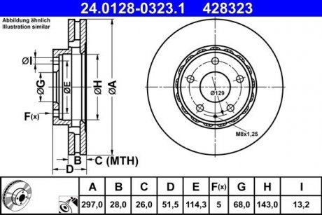 Гальмівний диск ATE 24.0128-0323.1 (фото 1)