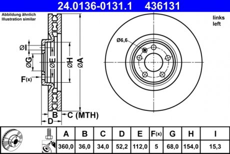 Тормозной диск ATE 24.0136-0131.1 (фото 1)